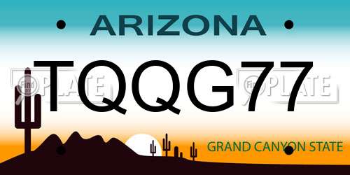 TQQG77 Arizona License Plate