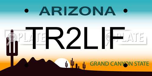 TR2LIF Arizona License Plate