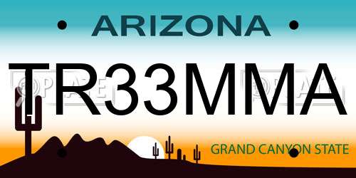 TR33MMA Arizona License Plate
