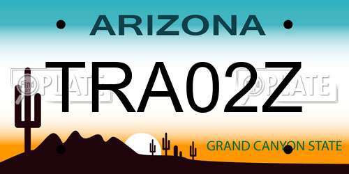 TRA02Z Arizona License Plate