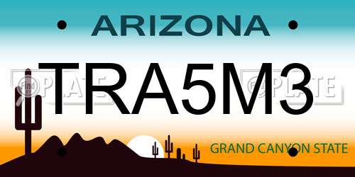 TRA5M3 Arizona License Plate