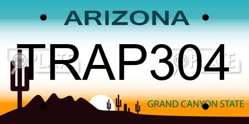 TRAP304 Arizona License Plate