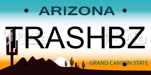 TRASHBZ Arizona License Plate