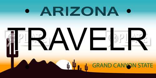 TRAVELR Arizona License Plate