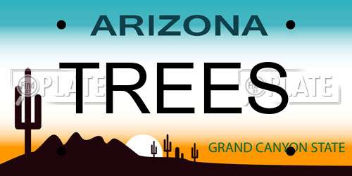 TREES Arizona License Plate