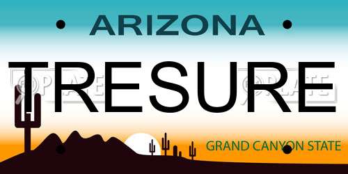TRESURE Arizona License Plate