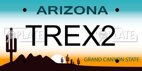 TREX2 Arizona License Plate