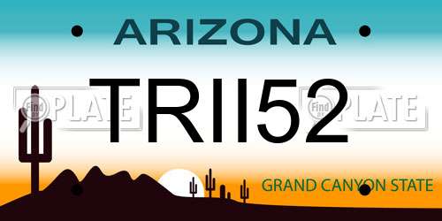 TRII52 Arizona License Plate