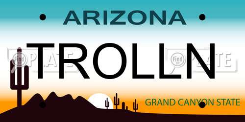 TROLLN Arizona License Plate