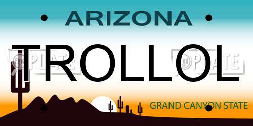 TROLLOL Arizona License Plate