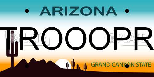 TROOOPR Arizona License Plate