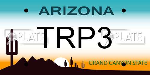 TRP3 Arizona License Plate