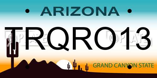 TRQRO13 Arizona License Plate