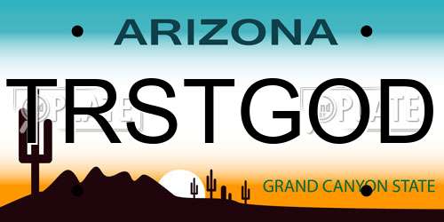 TRSTGOD Arizona License Plate