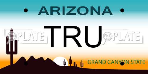 TRU Arizona License Plate