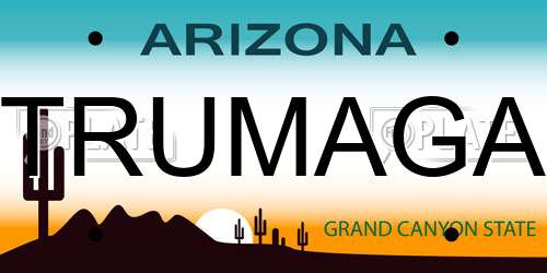 TRUMAGA Arizona License Plate