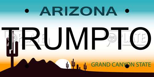 TRUMPTO Arizona License Plate