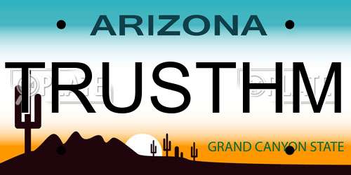 TRUSTHM Arizona License Plate
