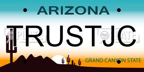 TRUSTJC Arizona License Plate