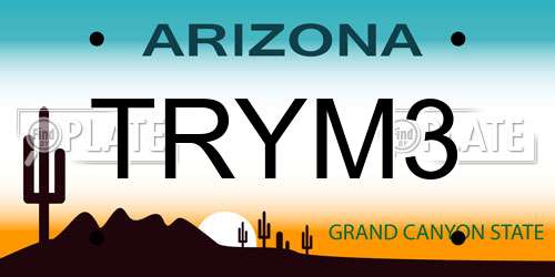 TRYM3 Arizona License Plate