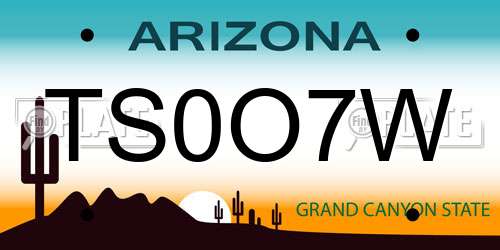 TS0O7W Arizona License Plate
