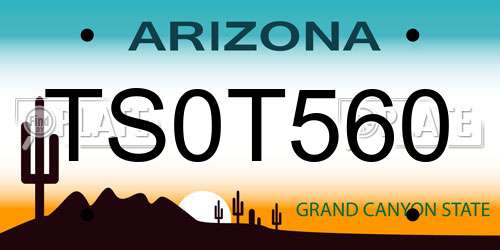 TS0T560 Arizona License Plate