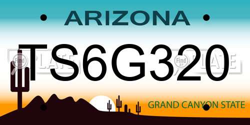 TS6G320 Arizona License Plate