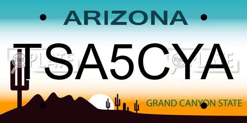 TSA5CYA Arizona License Plate