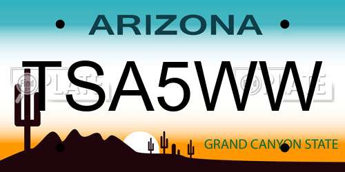 TSA5WW Arizona License Plate