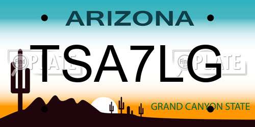 TSA7LG Arizona License Plate