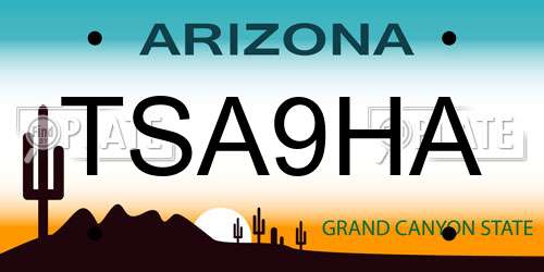 TSA9HA Arizona License Plate