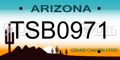 TSB0971 Arizona License Plate