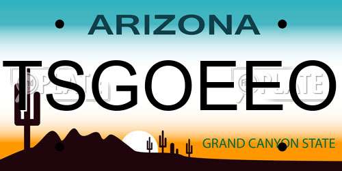 TSGOEEO Arizona License Plate