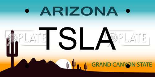 TSLA Arizona License Plate