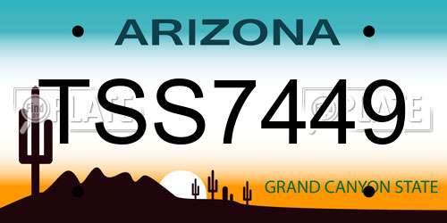 TSS7449 Arizona License Plate