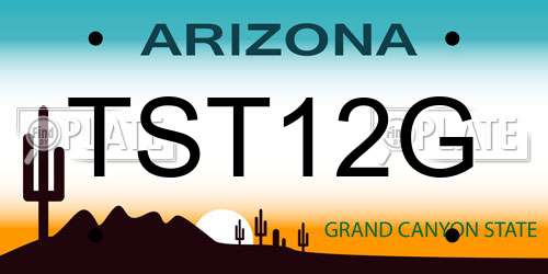 TST12G Arizona License Plate