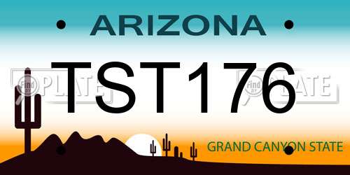TST176 Arizona License Plate