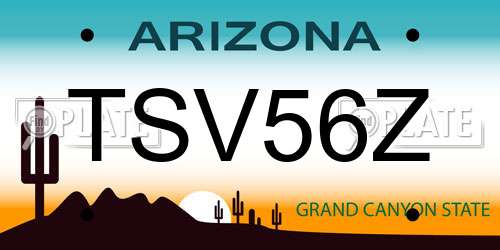 TSV56Z Arizona License Plate