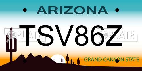 TSV86Z Arizona License Plate