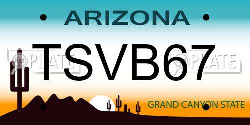 TSVB67 Arizona License Plate