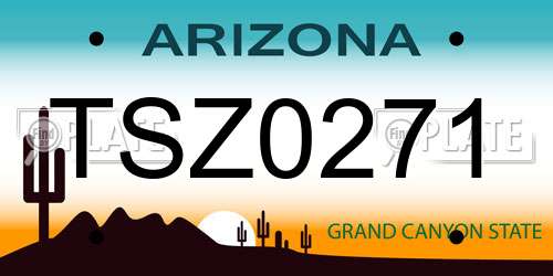 TSZ0271 Arizona License Plate