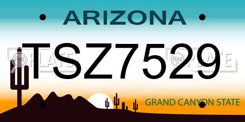 TSZ7529 Arizona License Plate
