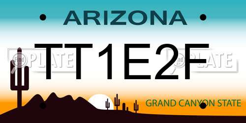 TT1E2F Arizona License Plate
