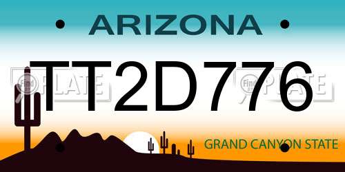 TT2D776 Arizona License Plate
