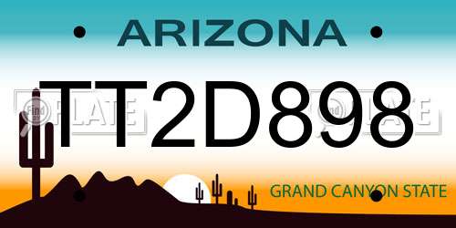 TT2D898 Arizona License Plate