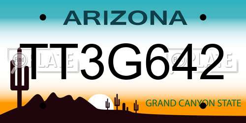 TT3G642 Arizona License Plate