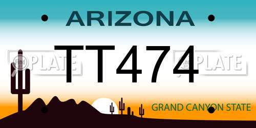 TT474 Arizona License Plate