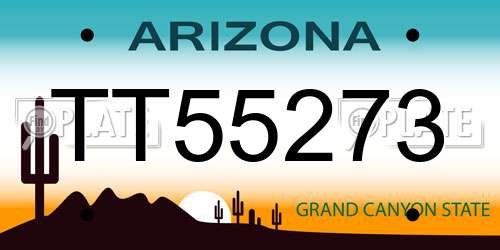 TT55273 Arizona License Plate