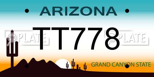 TT778 Arizona License Plate