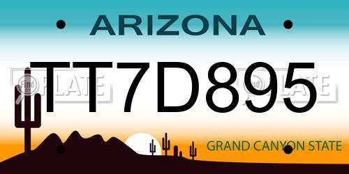 TT7D895 Arizona License Plate